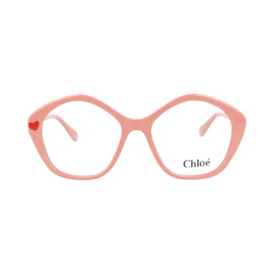 Pre-owned Chloé Square Acetate Optical Frames 'pink/transparent' | Kid's Size Onesize