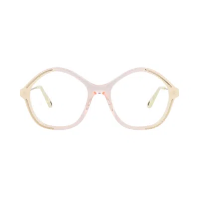 Pre-owned Chloé Square Bio Acetate Optical Frames 'yellow/gold/transparent' | Women's Size Onesize