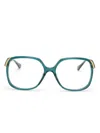 Chloé Brille Mit Eckigem Gestell In Blau
