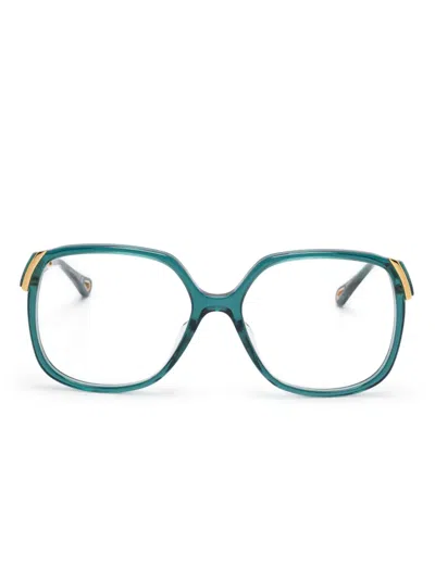 Chloé Brille Mit Eckigem Gestell In Blau
