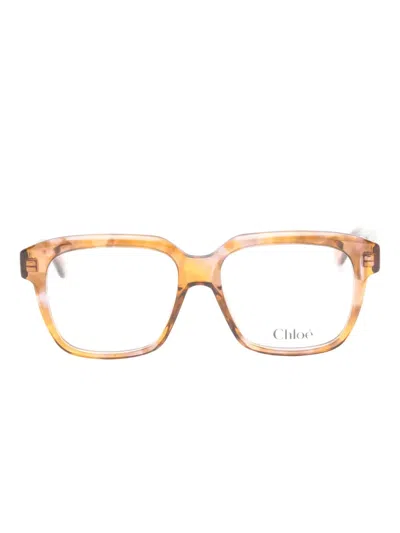 Chloé 方形镜框眼镜 In Brown