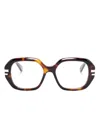 Chloé Full Frame Flat-topped Glasses In Brown