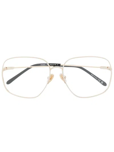 Chloé Brille Mit Eckigem Gestell In Gold