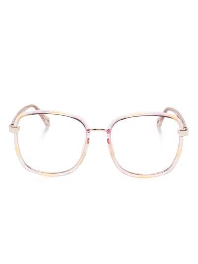 Chloé Square-frame Glasses In Gold