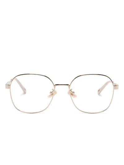 Chloé Square-frame Glasses In Gold