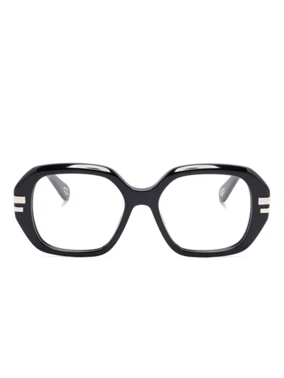 Chloé Square-frame Glasses In Schwarz