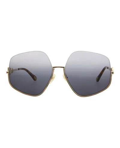 Chloé Chloe Square-frame Metal Sunglasses In Gold