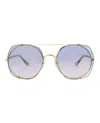 Chloé Novelty 56mm Aviator Sunglasses In Gold