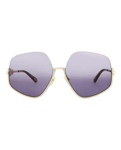 Chloé Chloe Square-frame Metal Sunglasses In Gold