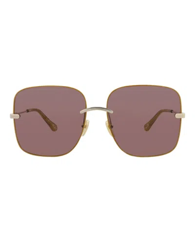 Chloé Square-frame Metal Sunglasses With Comfortable Nose Pads