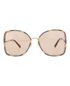 Chloé Square-frame Metal Sunglasses With Multicolored Edge Detailing