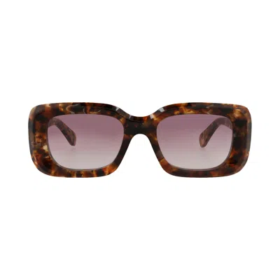 Pre-owned Chloé Square Frame Recycled Acetate Sunglasses 'havana/violet' | Brown | Women's Size Onesize