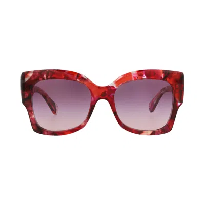 Pre-owned Chloé Square Frame Recycled Acetate Sunglasses 'red/violet' | Women's Size Onesize