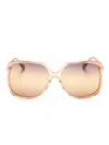 Chloé Aly Square-frame Acetate And Gold-tone Sunglasses
