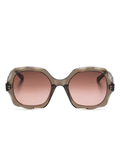 Chloé Square-frame Sunglasses In Brown