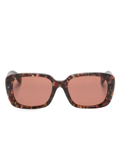 Chloé Sonnenbrille Mit Eckigem Gestell In Brown