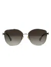 Chloé Square-frame Sunglasses In Gold
