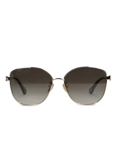 Chloé Square-frame Sunglasses In Gold