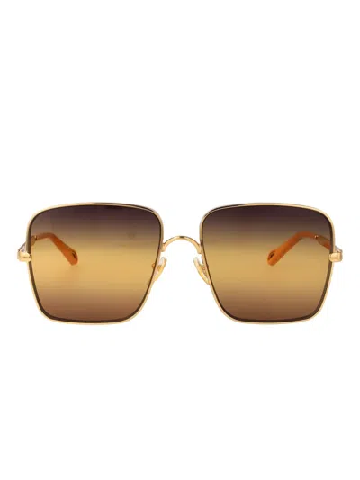 Chloé Chloe Squared Sunglasses Ch0324 S 001 In Gold