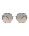 Chloé Square-frame Sunglasses With Gradient Tint And Clip-on Lenses