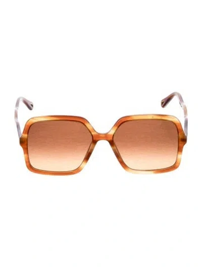 Pre-owned Chloé Square Gradient Sunglasses In Brown