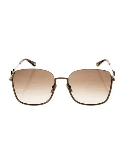 Pre-owned Chloé Square Gradient Sunglasses In Brown