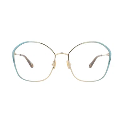 Pre-owned Chloé Square Metal Optical Frames 'blue/transparent' | Women's Size Onesize