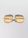 Chloé Square Metal Sunglasses Gradient Lenses In Yellow