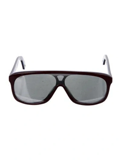 Pre-owned Chloé Square Mirrored Sunglasses W/ Tags In Burgundy
