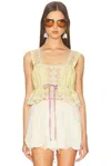 Chloé Square Neck Lace Trimmed Tank Top