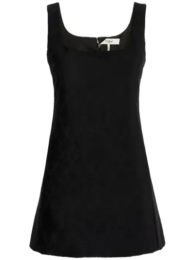 Chloé Viscose Blend Mini Dress In Black