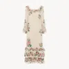 Chloé Square-neck Ruffled Long Dress In Crêpe De Chine White Size 4 100% Silk