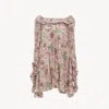 Chloé Bouquet-printed Organic Silk Crepe De Chine Mini Cape Dress