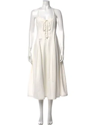 Pre-owned Chloé Square Neckline Long Dress W/ Tags In Neutral