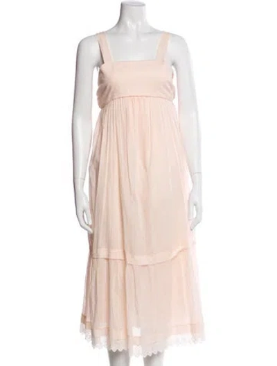 Pre-owned Chloé Square Neckline Midi Length Dress In Neutral
