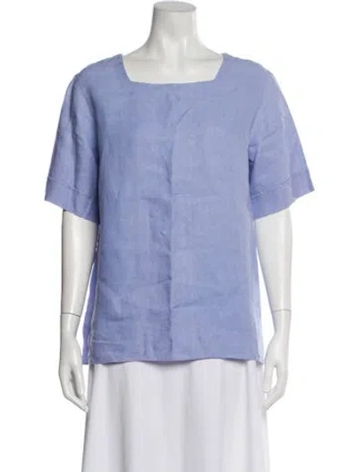 Pre-owned Chloé Square Neckline Short Sleeve Top In Blue