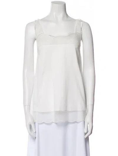 Pre-owned Chloé Square Neckline Sleeveless Blouse W/ Tags In White