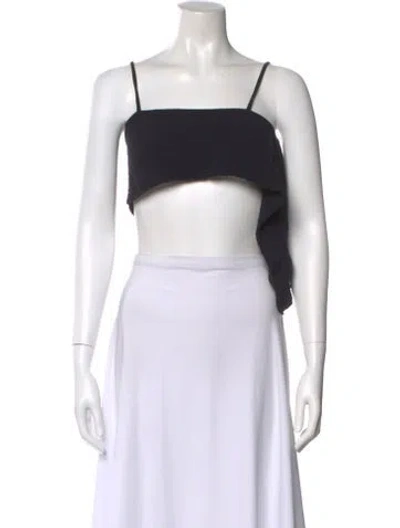 Pre-owned Chloé Square Neckline Sleeveless Crop Top In Black