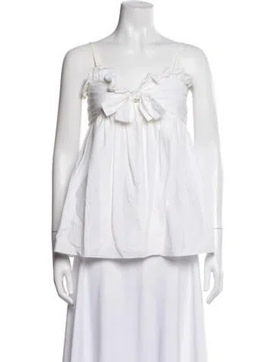 Pre-owned Chloé Square Neckline Sleeveless Top In White
