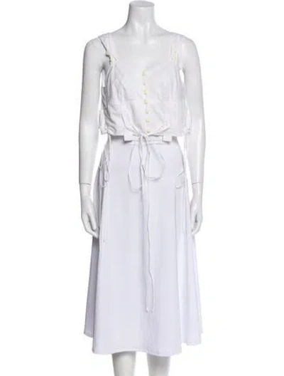 Pre-owned Chloé Square Neckline Sleeveless Tunic In White