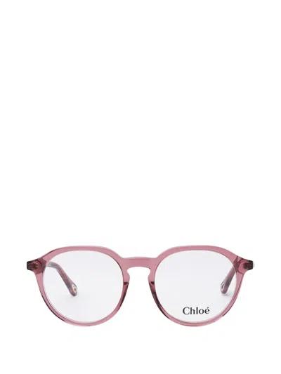 Chloé Square Rim Eyeglasses In Pink