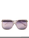 Chloé Square Sunglasses In Gold