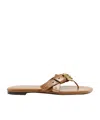 Chloé Square Toed Flat Slippers In Brown