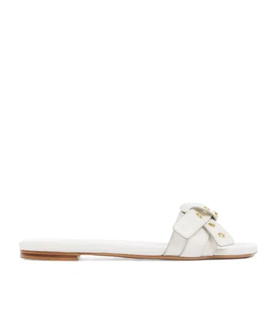 Chloé Square Toed Slippers In White