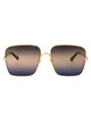 Chloé Chloe Squared Sunglasses Ch0324 S 002 In Gold