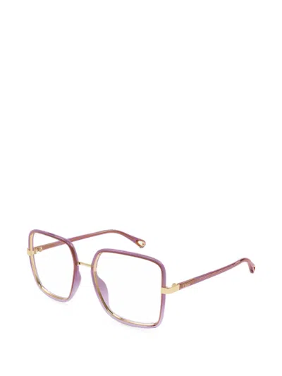 Chloé Square-frame Glasses In Purple