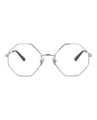 Chloé Square-frame Metal Optical Frames In Metallic