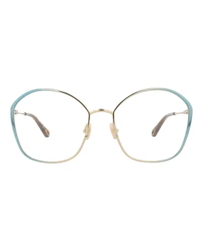 CHLOÉ SQUARE-FRAME METAL OPTICAL FRAMES