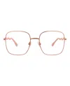 Chloé Square-frame Metal Optical Frames In Pink