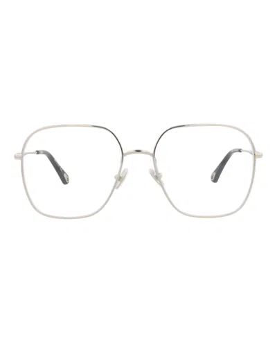 Chloé Square-frame Metal Optical Frames In Silver